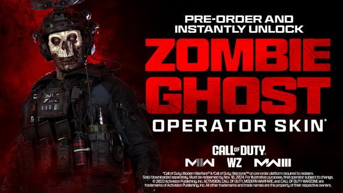 jeux23D Call of Duty Le skin Zombie Ghost Operator c'est maintenant !